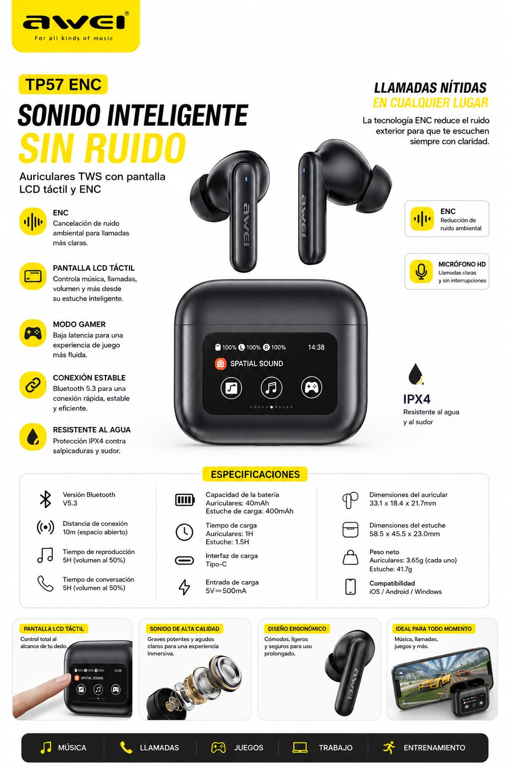 Audífonos Inalámbricos TP57